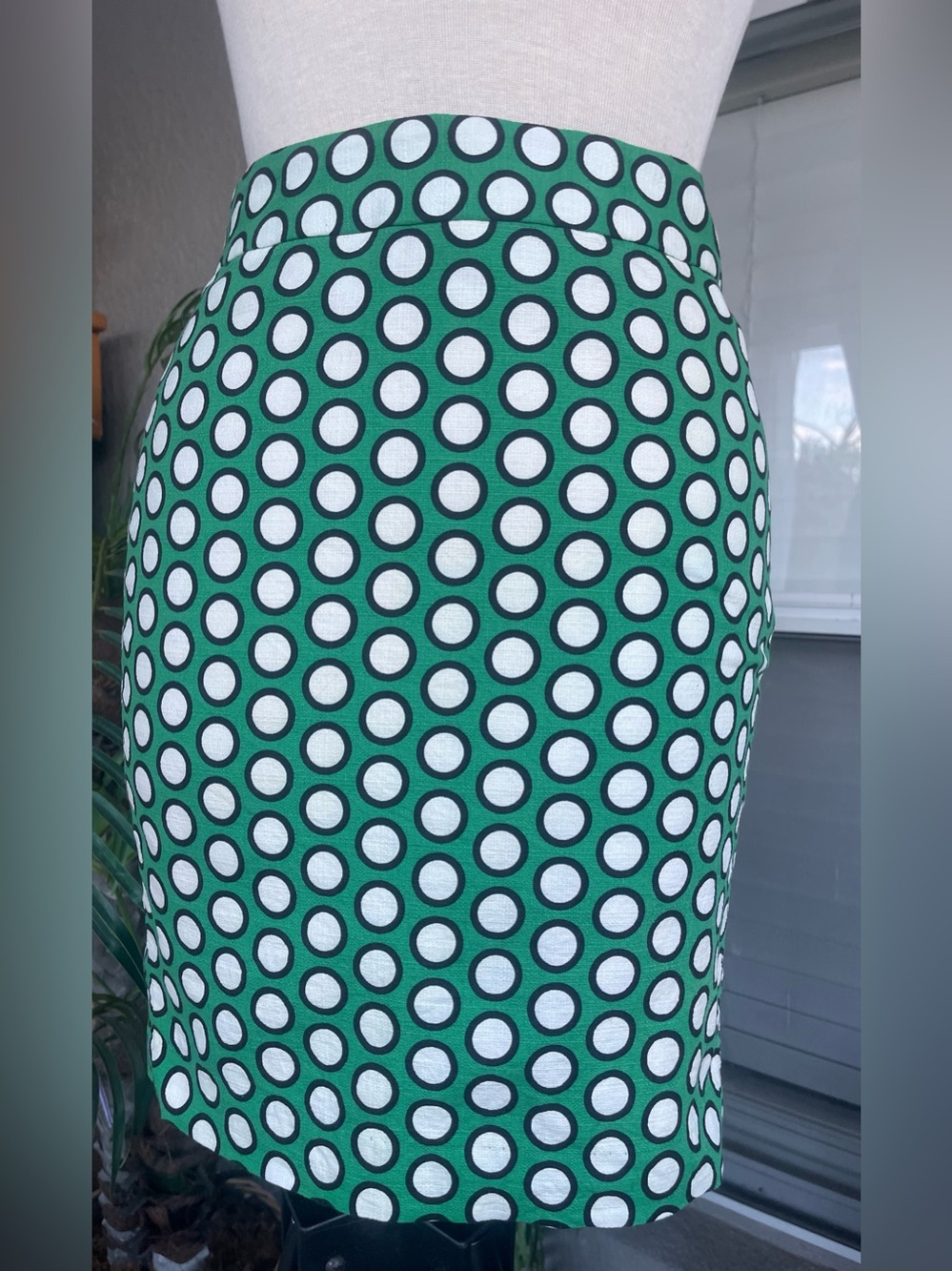 Banana Republic Green Polka Dot Pencil Skirt